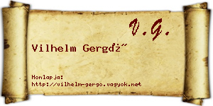 Vilhelm Gergő névjegykártya